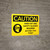 Caution: Hard Hats and Safety Glasses Beyond this Point Landscape With Icon - Wall Sign