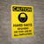 Caution: Hard Hats Required Employees Portrait With Icon - Wall Sign