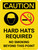 Caution: Hard Hats Required No Smoking Portrait With Icons - Wall Sign