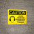Caution: Hearing Protection Required When Compressor Is Running Landscape With Icon - Wall Sign