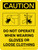 Caution: PPE Do Not Operate When Wearing Gloves or Loose Clothing Portrait With Icon - Wall Sign