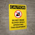 Caution: PPE Do Not Wear Gloves With Equipment Portrait With Icon - Wall Sign