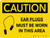 Caution: PPE Ear Plugs Must be Worn in This Area Landscape With Icon - Wall Sign