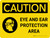 Caution: PPE Eye and Ear Protection Area Landscape With Icon - Wall Sign