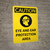 Caution: PPE Eye and Ear Protection Area Portrait With Icon - Wall Sign