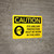 Caution: PPE Eye and Ear Protection Must be Worn in Area Landscape With Icon - Wall Sign