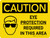 Caution: PPE Eye Protection Required In This Area Landscape With Icon - Wall Sign
