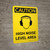 Caution: PPE High Noise Level Area Portrait With Icon - Wall Sign