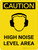 Caution: PPE High Noise Level Area Portrait With Icon - Wall Sign