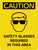 Caution: PPE Safety Glasses Required in This Area Portrait With Icon - Wall Sign