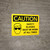 Caution: PPE Safety Glasses Worn At All Time Landscape With Icon - Wall Sign