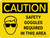Caution: PPE Safety Goggles Required in This Area Landscape With Icon - Wall Sign