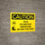 Caution: PPE Wear Eye and Foot Protection Beyond This Point Landscape With Icon - Wall Sign