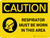 Caution: Respirators Must be Worn in This Area Landscape With Icon - Wall Sign
