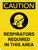 Caution: Respirators Required in This Area Portrait With Icon - Wall Sign