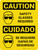 Caution: Safety Glasses Bilingual Spanish with Icons - Wall Sign
