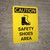 Caution: Safety Shoes Area Portrait With Icon - Wall Sign