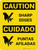 Caution: Sharp Edges Bilingual Spanish With Icons - Wall Sign