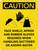 Caution: Shield Apron Gloves Required when Handling Batteries Portrait With Icon - Wall Sign