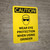Caution: Wear Eye Protection When Using Grinder Portrait With Icon - Wall Sign