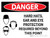 Danger: Hard Hats Ear and Eye Protection Required Beyond Point Landscape with Icons - Wall Sign