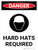 Danger: Hard Hats Required Portrait with Icon - Wall Sign