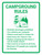 Campground Rules Portrait With Icon - Wall Sign