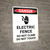 Danger: Electric Fence Do Not Climb or Touch Portrait with Graphic - Wall Sign