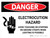 Danger: Electrocution Hazard Avoid Touching Landscape with Graphic - Wall Sign