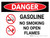 Danger: Gasoline No Smoking No Open Flame Landscape with Graphic - Wall Sign