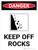 Danger: Keep Off Rocks Portrait with Graphic - Wall Sign