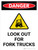 Danger: Look Out For Fork Trucks Portrait with Graphic - Wall Sign