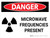 Danger: Microwave Frequencies Present Landscape with Graphic - Wall Sign