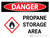 Danger: Propane Storage Area Landscape with Graphic - Wall Sign
