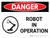 Danger: Robot in Operation Landscape with Graphic - Wall Sign