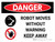 Danger: Robot Moves Without Warning Keep Away Landscape with Graphic - Wall Sign