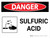 Danger: Sulfuric Acid Warning Landscape with Graphic - Wall Sign