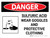 Danger: Sulfuric Acid Wear Goggles and Protective Clothing Landscape with Graphic - Wall Sign