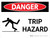 Danger: Trip Hazard Landscape with Graphic - Wall Sign