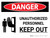 Danger: Unauthorized Personnel Keep Out Landscape with Graphic - Wall Sign