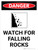 Danger: Watch for Falling Rocks Portrait with Graphic - Wall Sign