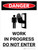 Danger: Work in Progress Do Not Enter Portrait with Graphic - Wall Sign