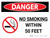 Danger: No Smoking Within 50 Feet Landscape with Graphic - Wall Sign