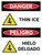 Danger: Thin Ice Bilingual Spanish with Graphic - Wall Sign