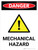 Danger: Mechanical Hazard Portrait with Graphic - Wall Sign