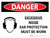 Danger: PPE Excessive Noise Ear Protection Landscape with Graphic - Wall Sign