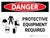 Danger: PPE Protective Equipment Required Landscape with Graphic - Wall Sign