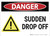 Danger: Sudden Drop Off - Wall Sign