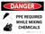 Danger: PPE Required While Mixing Chemicals Landscape with Graphic - Wall Sign