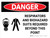 Danger: PPE Respirators And Biohazard Suits Required Landscape with Graphic - Wall Sign